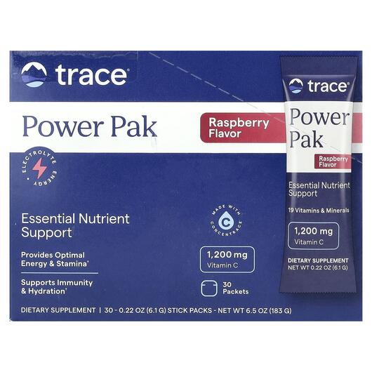 Основне фото товара Trace, Electrolyte Stamina PowerPak Raspberry, Електроліти, 30 шт
