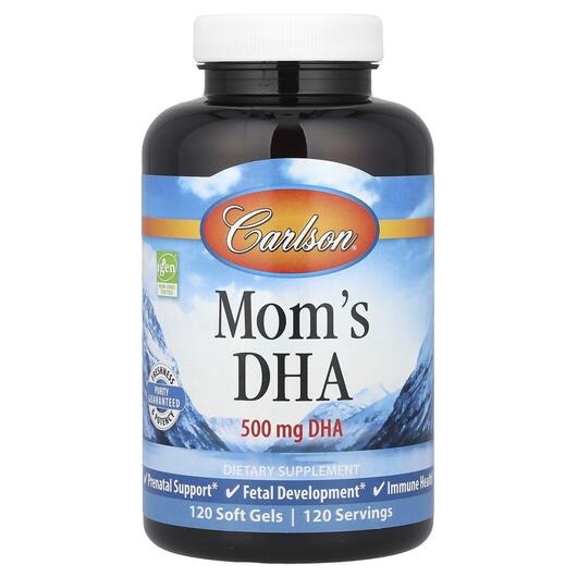 Основне фото товара Carlson, Mother's DHA 500 mg, ДГК, 120 капсул