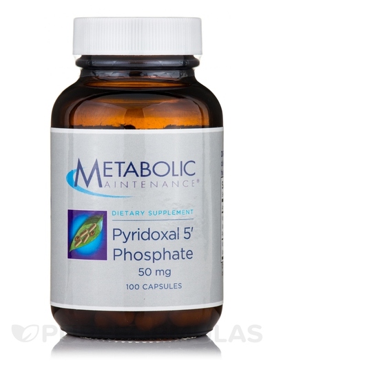 Основне фото товара Pyridoxal 5' Phosphate 50 mg, Піридоксал-5-фосфат, 100 капсу