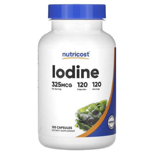 Основне фото товара Nutricost, Iodine 325 mcg, Йод, 120 капсул
