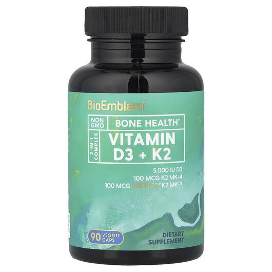Основне фото товара BioEmblem, Vitamin D3 + K2, Вітаміни D3 K2, 90 капсул