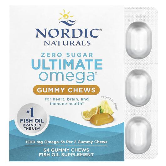 Основне фото товара Ultimate Omega Tropical Fruit 600 mg, Омега 3, 54 Gummy Chews