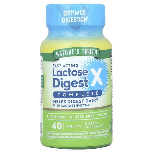 Основне фото товара Fast Acting Lactose Digest X Complete, Ферменти, 40 таблеток