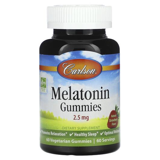 Основне фото товара Melatonin Gummies Natural Strawberry, Мелатонін, 60 Vegetarian Gu