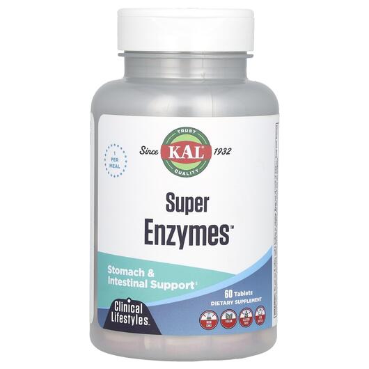 Основне фото товара KAL, Super Enzymes, Травні Ферменти, 90 таблеток