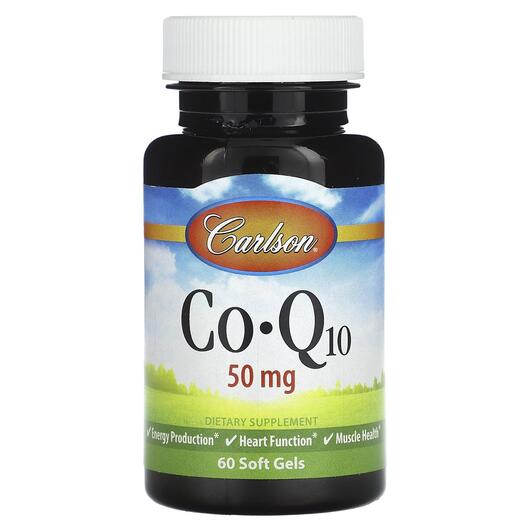 Основне фото товара Carlson, CoQ10 50 mg, Коензим CoQ10, 60 капсул