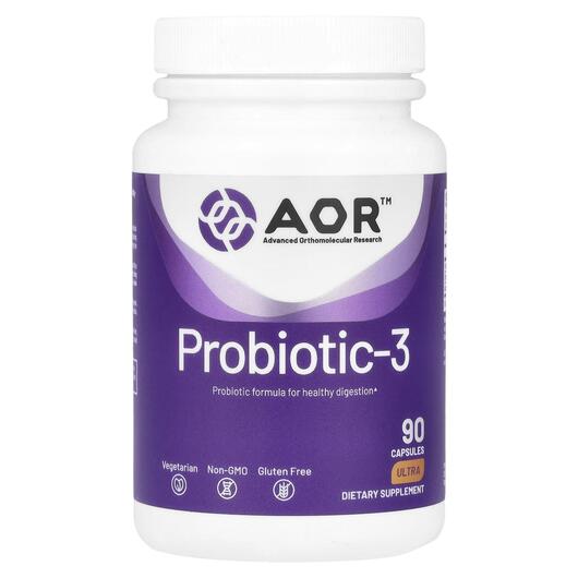 Основне фото товара AOR, Probiotic 3, Пробіотики, 90 капсул