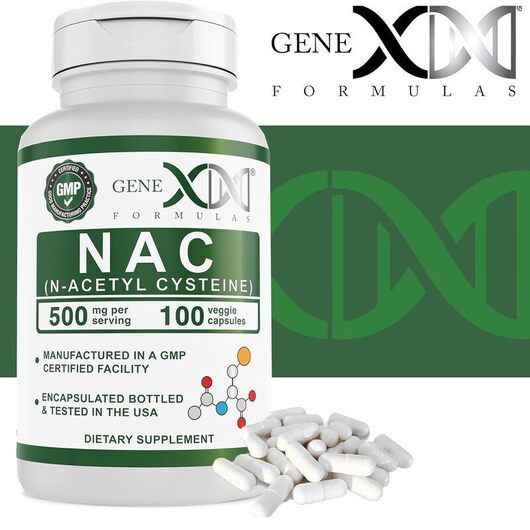 Основне фото товара Genex Formulas, NAC, N-ацетилцистеїн, 100 капсул