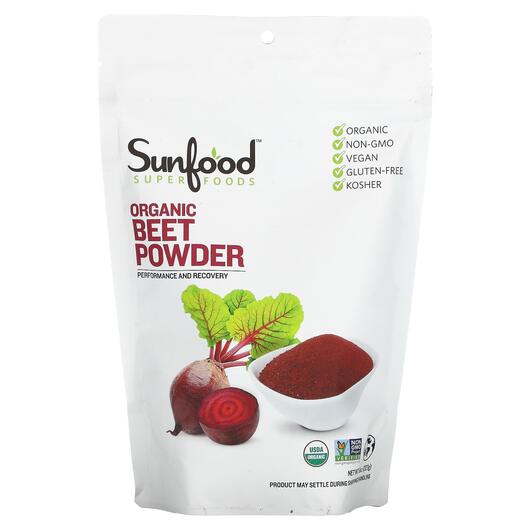 Основне фото товара Sunfood, Organic Beet Powder, Червоний буряк, 227 г