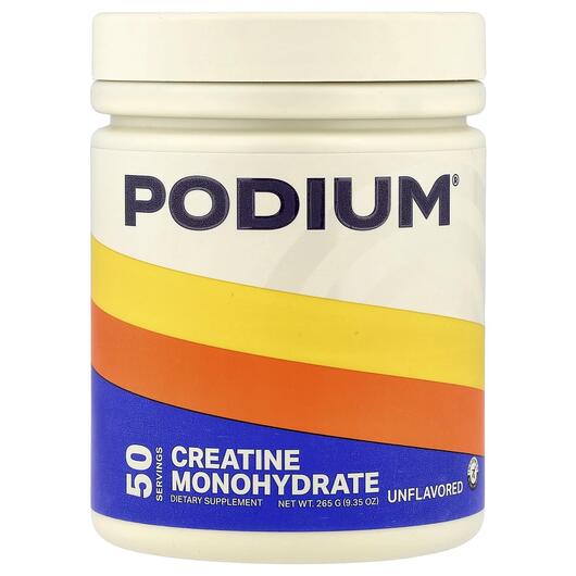 Основне фото товара Podium Nutrition, Creatine Monohydrate Unflavored, Креатин, 265 г