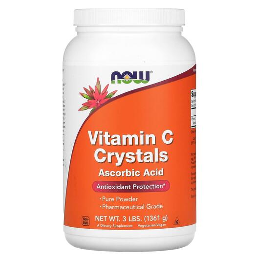 Основне фото товара NOW, Vitamin C Crystals, Витамин С в Порошку, 1361 г