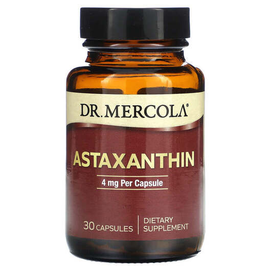 Основне фото товара Dr. Mercola, Astaxanthin 4 mg, Астаксантин, 30 капсул