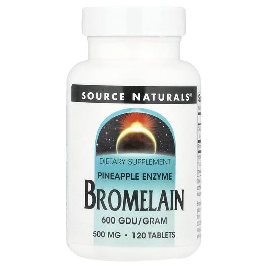 Основне фото товара Bromelain 600 GDU/Gram, Бромелайн 600 GDU / г 500 мг, 120 таблето