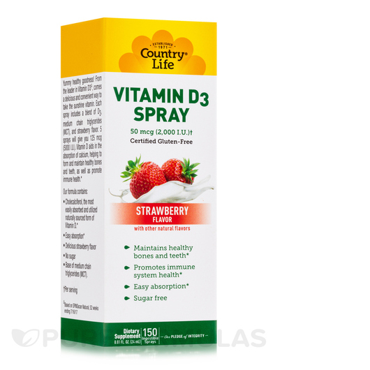 Основне фото товара Vitamin D3 Spray 50 mcg 2000 IU, Вітамін D3 Холекальциферол, 24 м