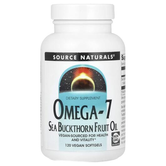 Основне фото товара Omega-7 Sea Buckthorn Fruit Oil, Омега 7, 120 капсул