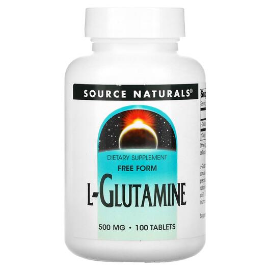 Основне фото товара Source Naturals, L-Glutamine 500 mg, L-Глутамін, 100 таблеток
