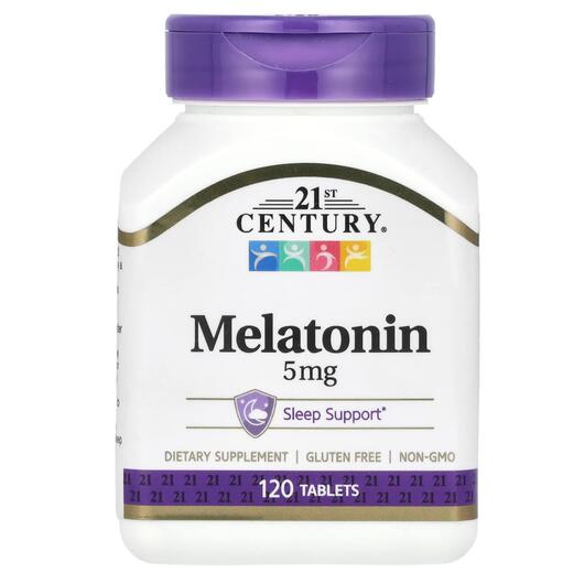 Основне фото товара 21st Century, Melatonin 5 mg, Мелатонін 5 мг, 120 таблеток