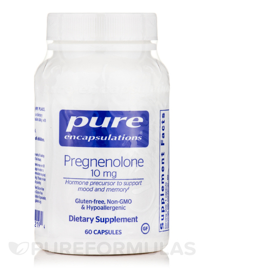 Основне фото товара Pure Encapsulations, Pregnenolone 10 mg, Прегненолон, 60 капсул