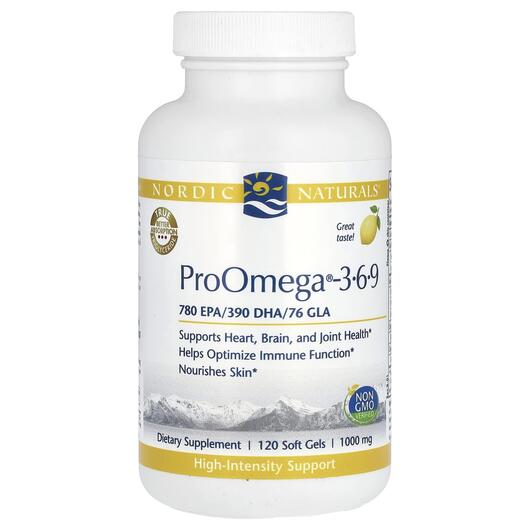 Основне фото товара Nordic Naturals, ProOmega 3-6-9, Омега ЕПК ДГК, 120 капсул
