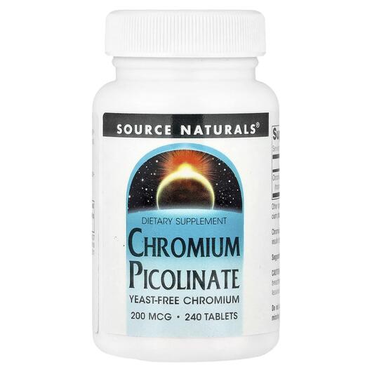 Основне фото товара Chromium Picolinate, Пиколинат хрому 200 мкг, 240 таблеток