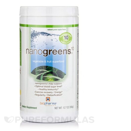 Основне фото товара Biopharma Scientific, NanoGreens, Суперфуд, 360 г