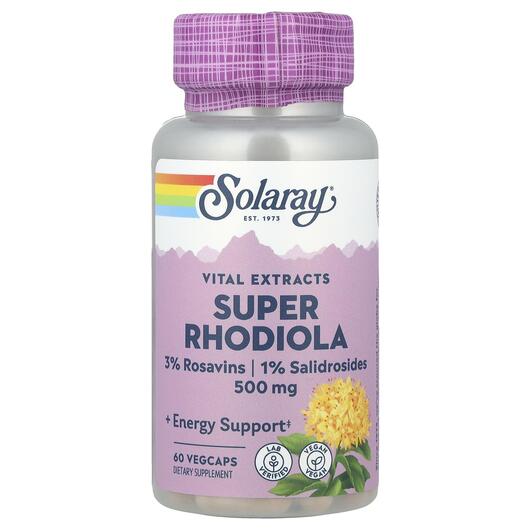 Основне фото товара Super Rhodiola Root Extract 500 mg, Родіола 500 мг, 60 капсул