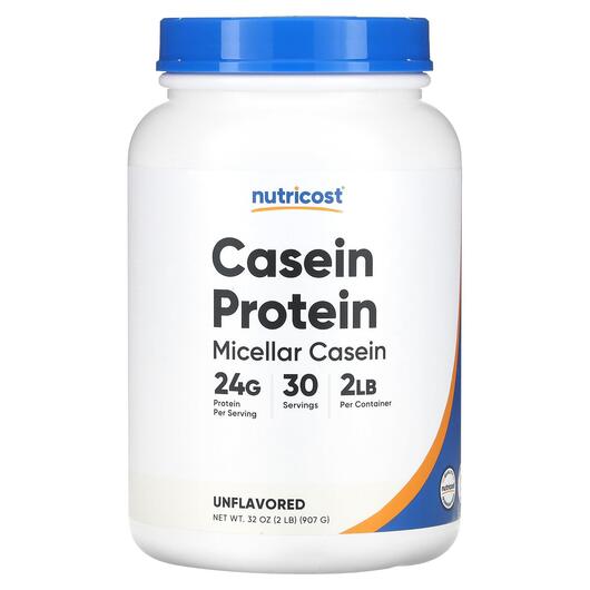 Основне фото товара Nutricost, Casein Protein Unflavored, Протеїн, 907 г