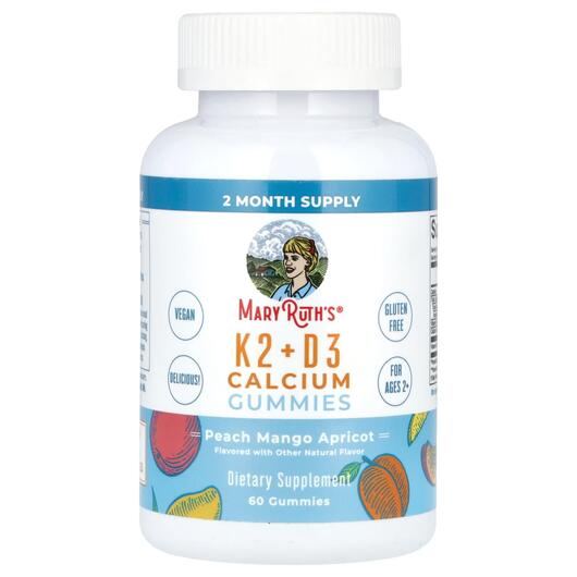 Основне фото товара K2 + D3 Calcium Gummies Peach Mango and, Вітаміни D3 K2, 60 табле