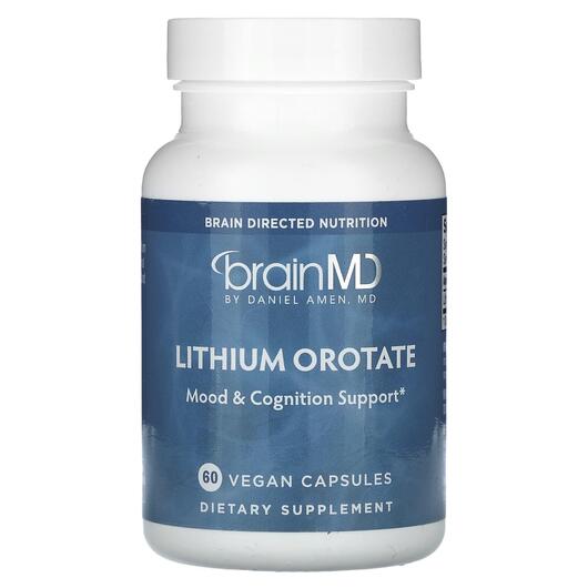 Основне фото товара BrainMD, Lithium Orotate, Літій, 60 капсул