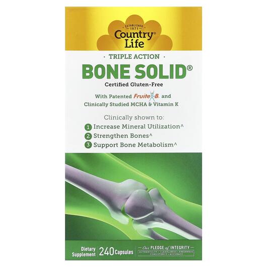 Основне фото товара Bone Solid, Комплекс для зміцнення кісток, 240 капсул