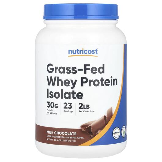 Основне фото товара Nutricost, Grass-Fed Whey Protein Isolate, Протеїн Ізолят, 907 г