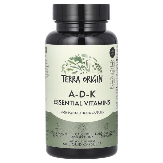 Основне фото товара Terra Origin, A-D-K Essential, Вітамін A D и K, 60 капсул