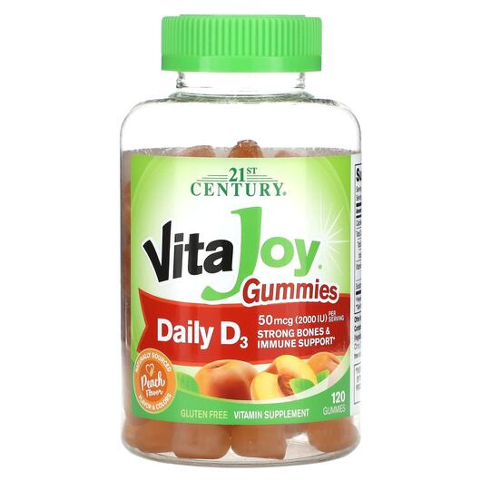 Основне фото товара VitaJoy Gummies Daily D3, Вітамін D3 Холекальциферол, 120 таблето