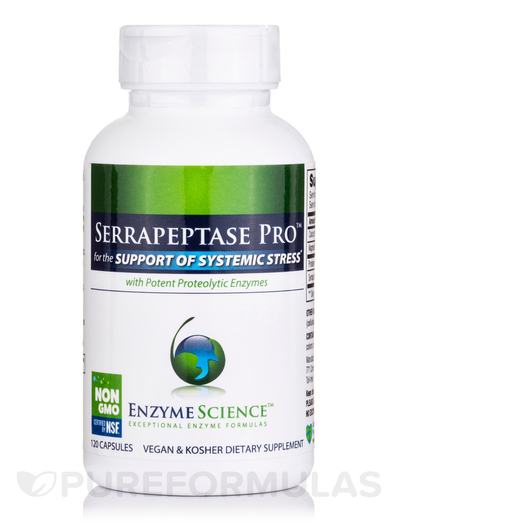 Основне фото товара Enzyme Science, Serrapeptase Pro, Серрапептаза, 120 капсул