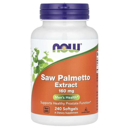 Основне фото товара NOW, Saw Palmetto 160 mg, Пальметто 160 мг, 240 капсул