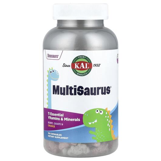 Основне фото товара KAL, MultiSaurus Chewables, Мультивітаміни, 180 цукерок