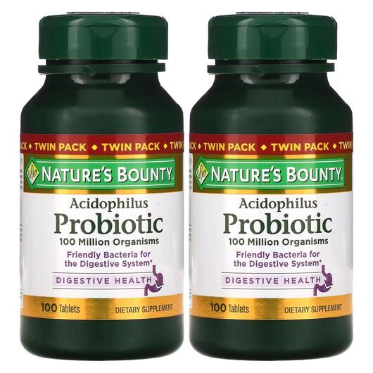 Основне фото товара Acidophilus Probiotic Twin, Лактобактерії Ацидофілус, 100 таблето