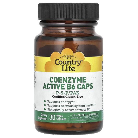 Основне фото товара Coenzyme Active B6 Caps P-5-P/PAK, Піридоксал-5-фосфат, 30 капсул