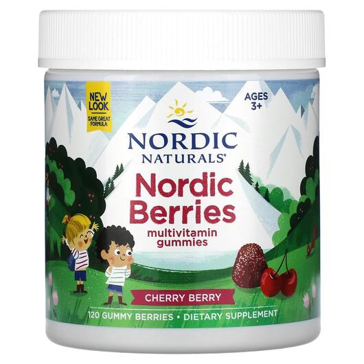 Основне фото товара Nordic Berries Cherry Berry, Вітаміни для дітей, 120 Gummy Berrie