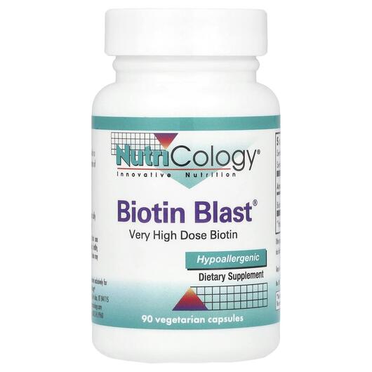 Основне фото товара Nutricology, Biotin Blast, Вітамін B7 Біотин, 90 капсул