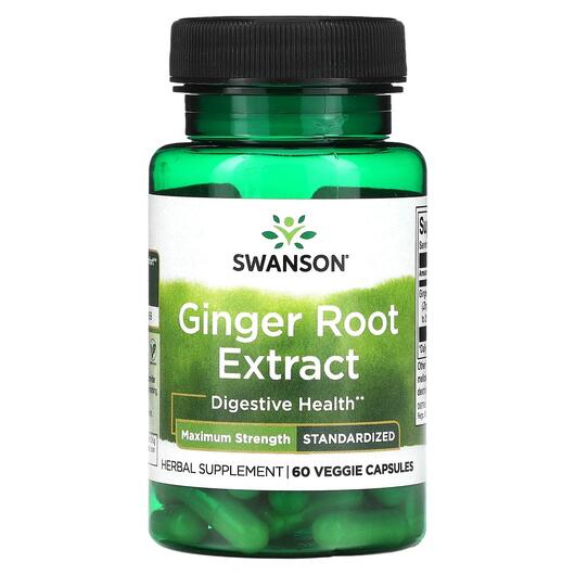 Основне фото товара Swanson, Ginger Root Extract, Корінь Імбиру, 60 капсул