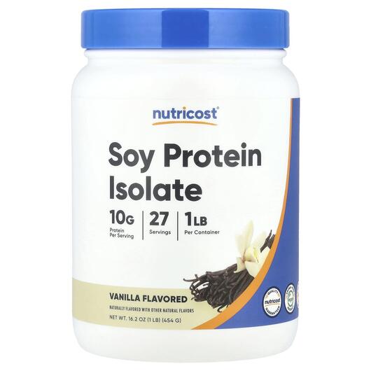 Основне фото товара Nutricost, Soy Protein Isolate Vanilla, Протеїн, 454 г