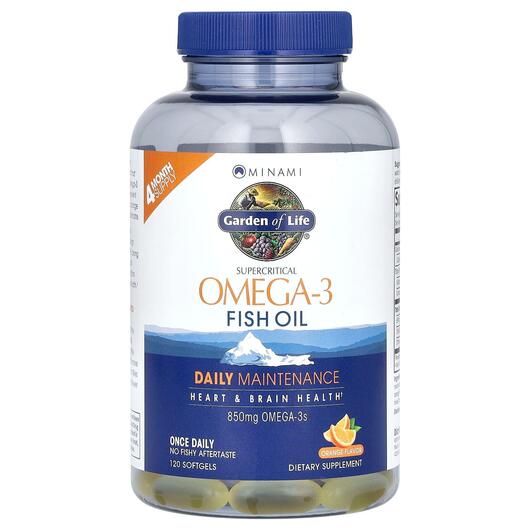 Основне фото товара Supercritical Omega-3 Fish Oil 850 mg Orange, Омега 3, 120 Softge