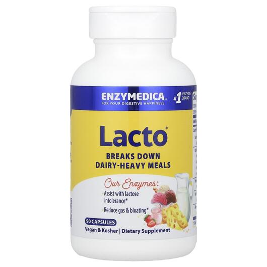 Основне фото товара Enzymedica, Lacto, Ферменти, 90 капсул