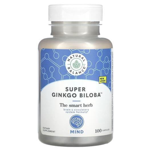 Основне фото товара Super Ginkgo Biloba + Gotu Kola 100, Гінкго Білоба, 100 капсул