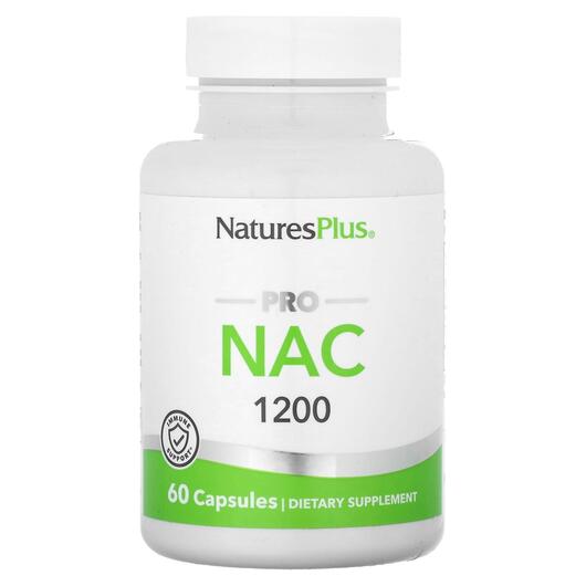 Основне фото товара Natures Plus, Pro NAC 1200, N-ацетилцистеїн, 60 капсул