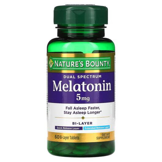 Основне фото товара Dual Spectrum Melatonin 5 mg, Мелатонін 5 мг, 60 таблеток