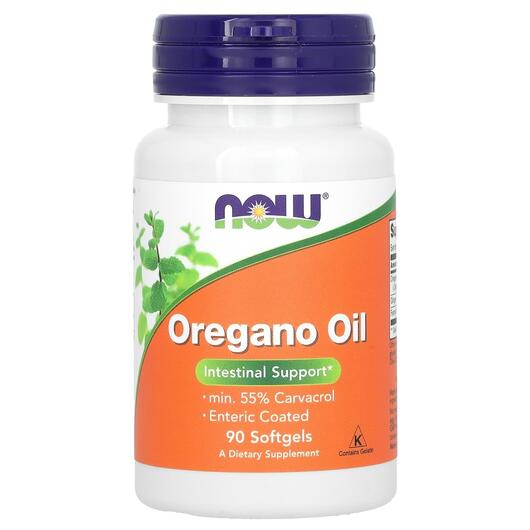 Основне фото товара NOW, Oregano Oil, Масло орегано, 90 капсул