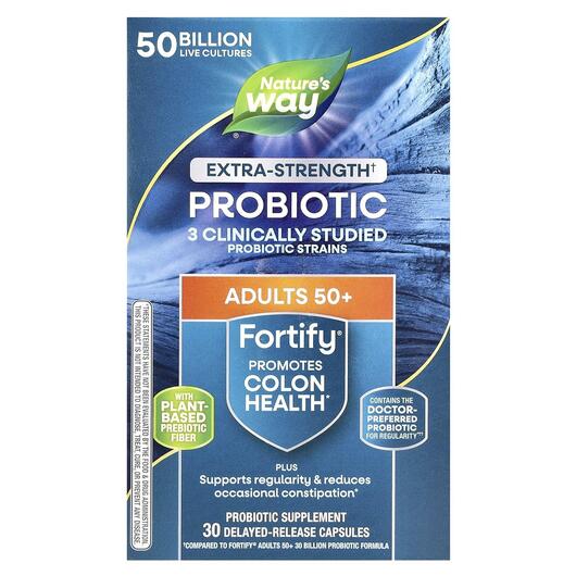 Основне фото товара Fortify Ages 50+ Probiotic + Prebiotics, Пребіотики, 30 капсул