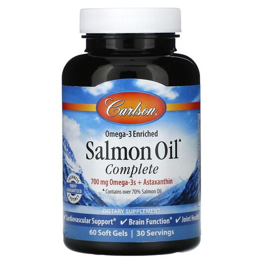 Основне фото товара Omega-3 Enriched Salmon Oil Complete 700 mg, Омега 3, 60 капсул